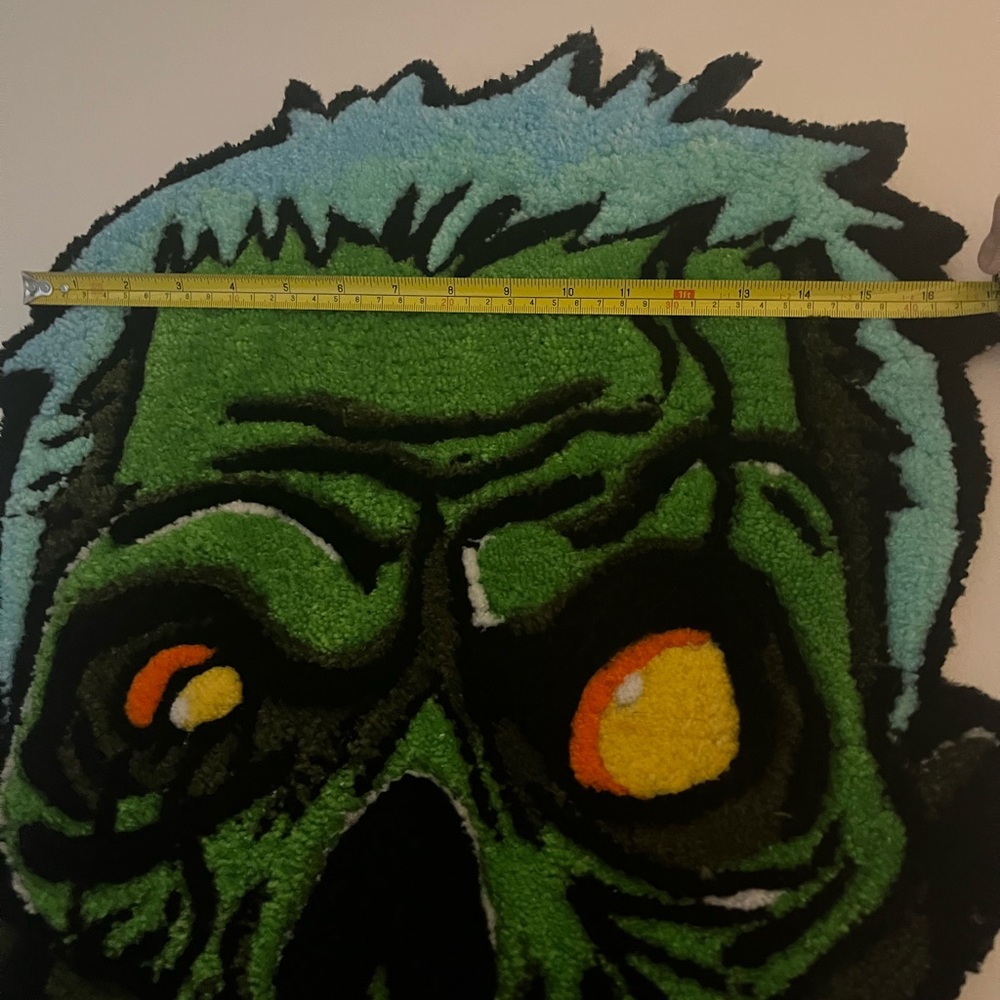 Handmade Zombie Face Wall Rug - Picture 7 of 16